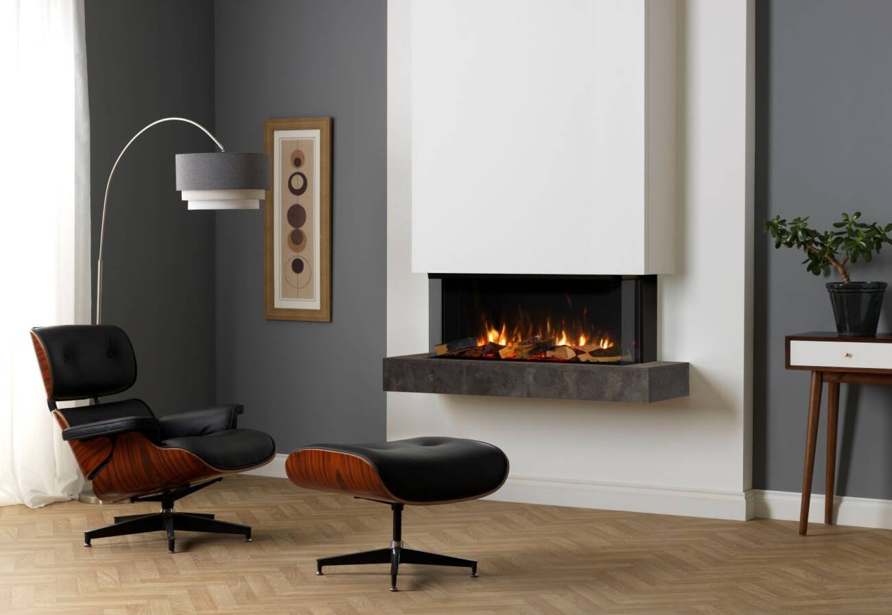 Vision Fires VS 100 electric fire with Anthracite Shelf